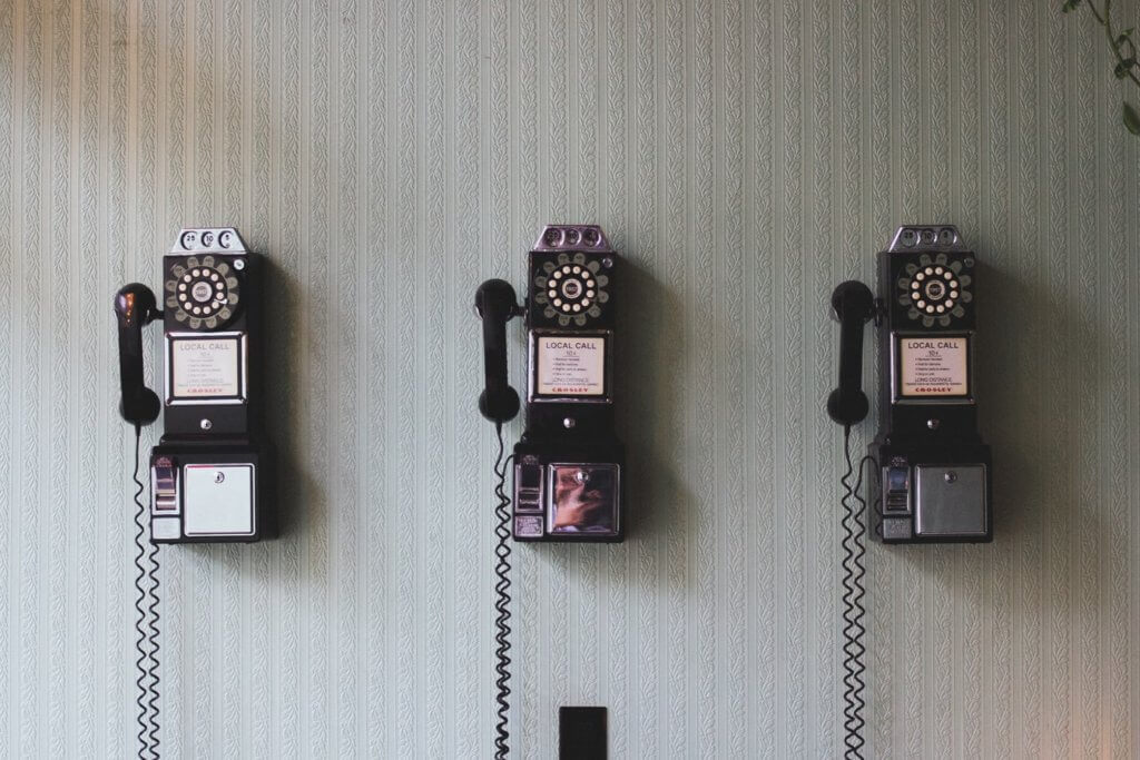 payphones on a wall